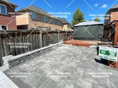 CALL Henry landscaping 6478869566 We do - Retaining Walls ¨ Interlocking Driveways ¨ Interlocking &...