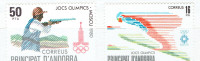 ANDORRA.  2 timbres "JEUX OLYMPIQUES  MOSCOU 1980, et SARAEVO ".