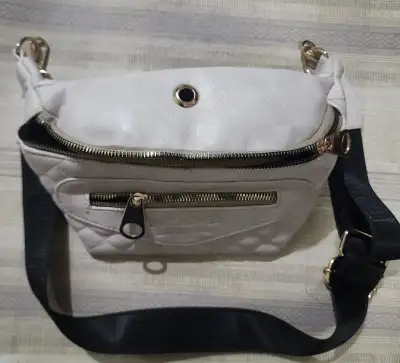 David jones fanny pack hip sack ivory leather bag travel waist, View more