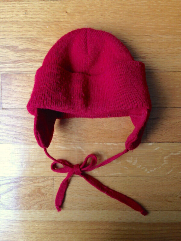 Red Winter Hat with Ear Flaps, Size: Infant/Baby in Clothing - 0-3 Months in Ottawa - Image 2