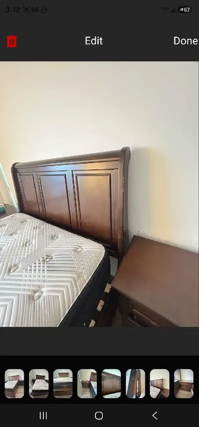 The Brick Cherry Queen Bed Set with 2 Dressers, View more