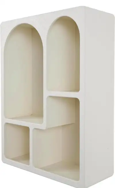 Deco 79 Wooden Geometric RoomWall Shelf Arched 4 Shelf Floating , View more