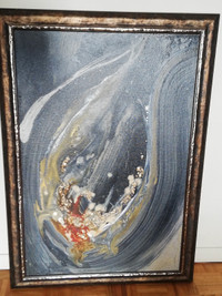 Mary Louise White Large Framed Abstract Textured Art