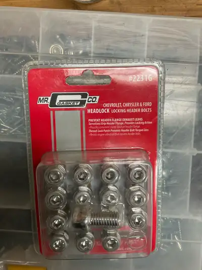 New set of 16 header bolts. 3/8-16 thread, 3/4 long