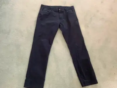 BRAND NAME, CALVIN KLEIN navy cotton slim fit pants, 36x32, View more