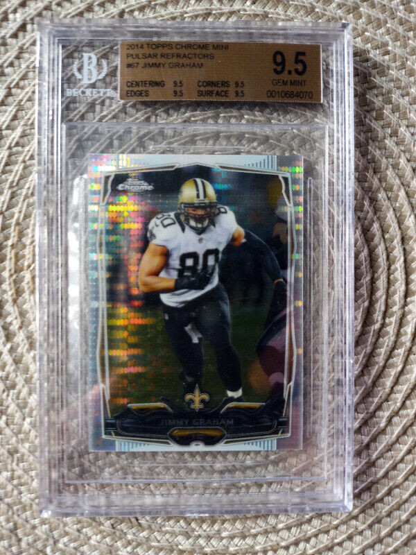 2014 Topps Chrome Mini Pulsar Refractors Jimmy Graham BGS 9.5 in Arts & Collectibles in St. Catharines - Image 2