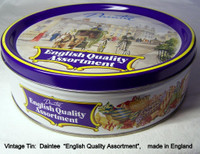 Vintage candy tin, "DAINTEE English Quality Assortment”, England