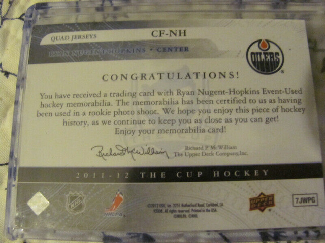 Ryan Nugent-Hopkins The Cup Jersey in Arts & Collectibles in Edmonton - Image 2