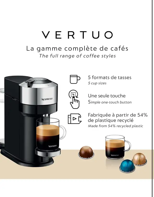 NESPRESSO BY BREVILLE VERTUO NEXT DELUXE COFFEE  in Coffee Makers in Barrie - Image 5