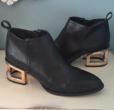 Forever 21 Cutout Gold Metal Heel Booties Size 8 women's boots, View more