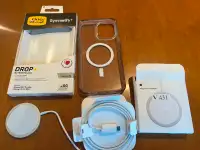 Apple iPhone 12 or 13 Pro Max Otterbox and MagSafe Charger.