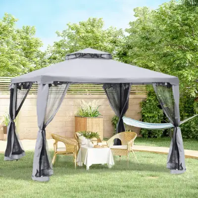 10' x 10' Patio Gazebo Outdoor Pavilion 2 Tire Roof Canopy Shelt, View more