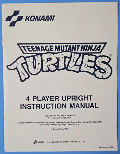 TMNT ARCADE GAME MANUAL - KONAMI, View more
