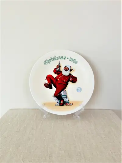 CHRISTMAS PLATE -JOLLY OLD ST. NICK- NORMAN ROCKWELL-PEPSI 1989, View more