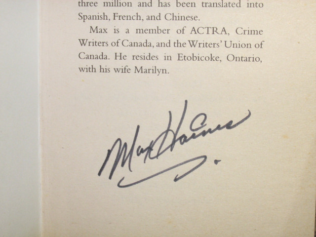 MURDER MOST FOUL BY MAX HAINES SIGNED COPY BOOK in Non-fiction in Belleville - Image 2