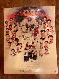 1998 Canadian Olympic Hockey Team Chrysler Canada Poster