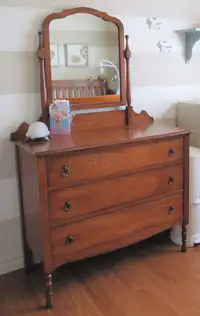 Commode 3 tiroirs avec miroir - Antique