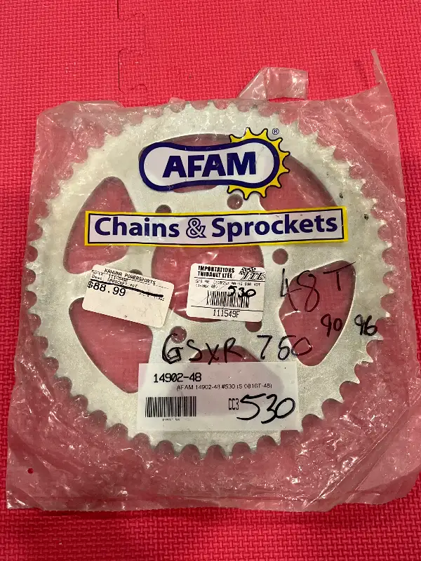 Suzuki Gsxr 750 AFAM Rear Sprocket 530 size chain 48t  14902-48 in Other in Barrie - Image 9