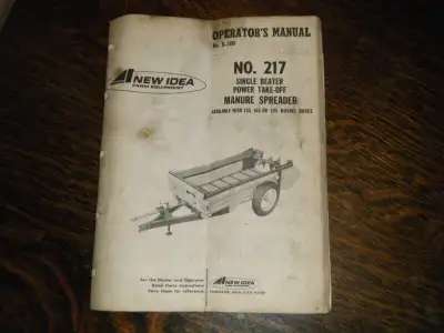New Idea 217  Manure Spreader Operators Manual 1967, View more