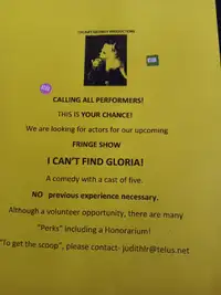 Fringe play looking for ACTORS! No experience necessary!