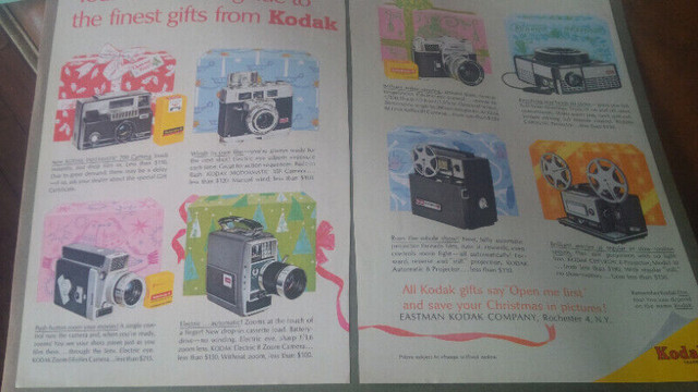2 Older Magazine Ads for Kodak, Pasted on Construction Paper in Arts & Collectibles in Stratford - Image 3