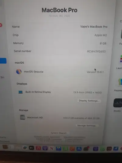 Apple Macbook pro M2 8GB ram 2023, View more