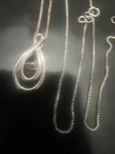 925 silver and 1 diamond necklace , View more