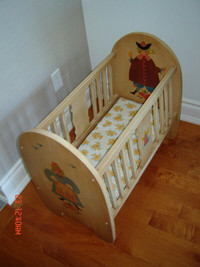 Lovely Antique Solid Wood Doll Crib