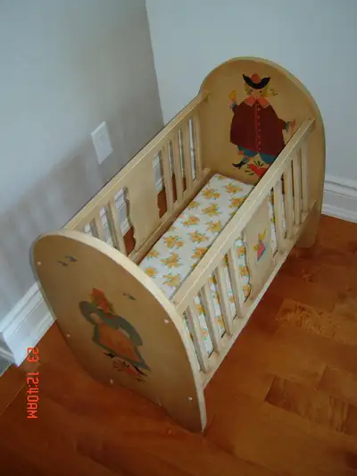 Lovely Antique Solid Wood Doll Crib, View more