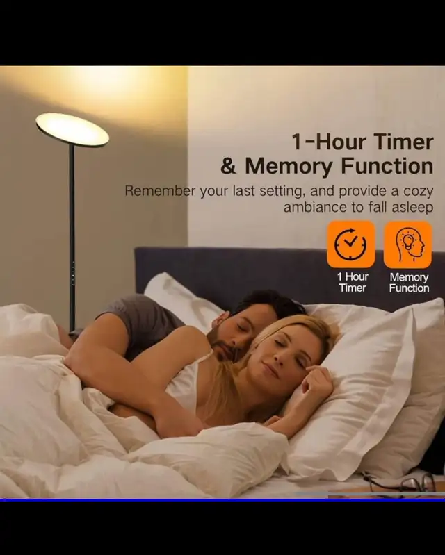 OUTON Floor Lamp, 30W/3000LM LED Modern Torchiere Sky Lamp, Supe in Indoor Lighting & Fans in Hamilton - Image 6