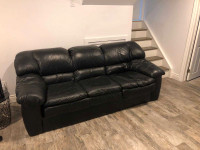 Leather couch and sofa set