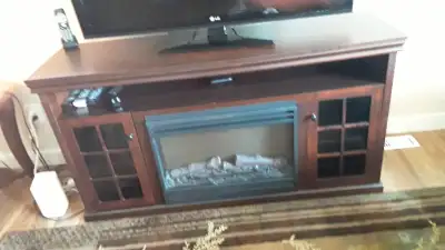 Cabinet TV stand with Muskoka Electric Fireplace