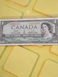 1954 Canada $1 Banknote. Modified Portrait.