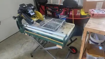 Wet tile saw., View more