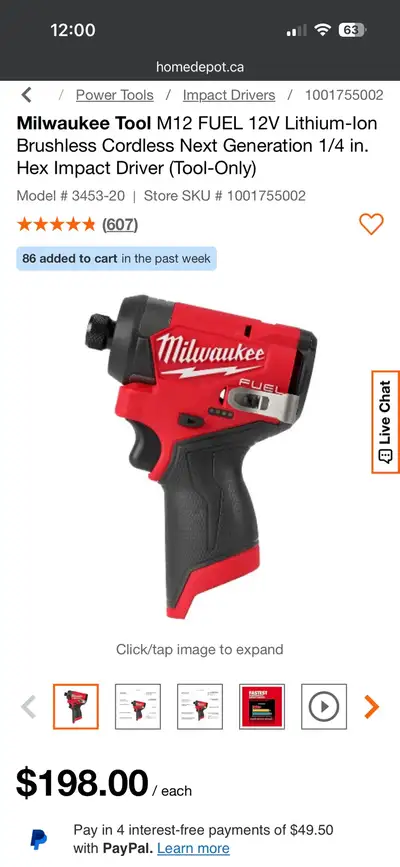 Milwaukee M12 Fuel brushless 1/4” Hex impact driver. In excellent shape Bare tool but could include...