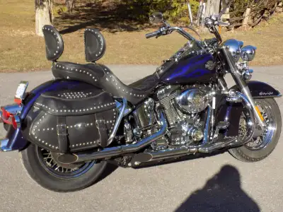 Custom 2001 Harley Davidson Heritage Softail - Custom shadow flame paint - Tons of chrome - Corbin l...
