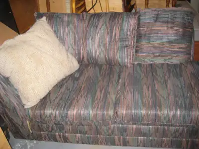 A few items cleaning up the basement * a good sofa 2 seat $75 * A big black shopping cart $25 * Keur...
