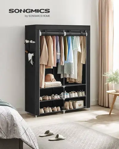 SONGMICS Portable Closet Wardrobe with Shoe Rack and Cover, View more