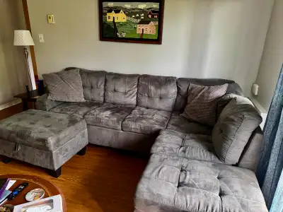 Sectional couch and ottoman for sale, View more