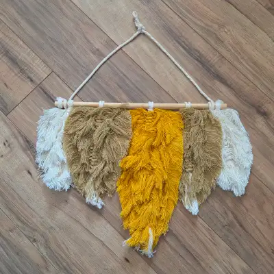 Macrame Bohemian 'Leaves' wall decor, View more