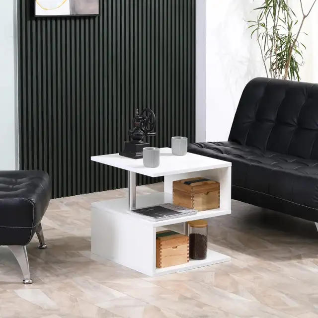 Wooden S Shape End Table 3 Tier Storage Shelves Organizer Living in Other Tables in Markham / York Region - Image 8