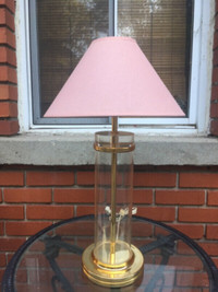Jolie lampe vintage acrylique 1980 gold metal