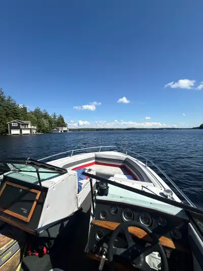 This is a project boat as it needs stringers and a lower unit has a 5.7 L MerCruiser good running en...
