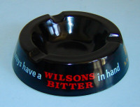 Vintage Wilsons Bitter Nazeing Regicor  Moulded Glass Ashtray