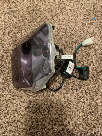 Various Husgvarna fe 501 parts. Tinted stock headlight housing with cyclops LED. Direct plug and pla...