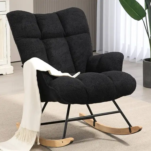 Rocking Chair Nursery Teddy Upholstered Glider Rocker Chair Padd in Chairs & Recliners in Markham / York Region - Image 10