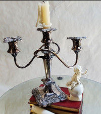 Vintage Silver Plated 3 Arm Candle Holder