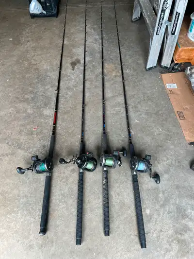 2 left hand 2 right hand One of each with ten colour led core and 50lb braid Penn reels 30L WLC 5 ye...