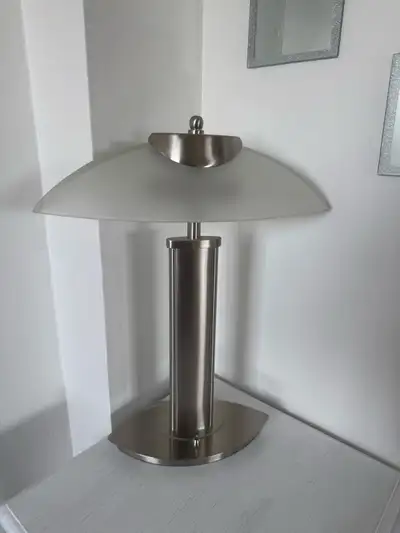 Modern Table Lamp with Frosted Glass Shade, View more