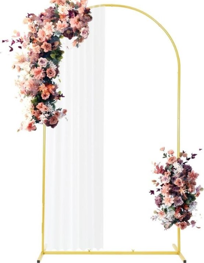 Hosting an event? Rent Our 7.2ft Gold Arch Backdrop Stand for Wedding, Bridal Shower and Special Eve...